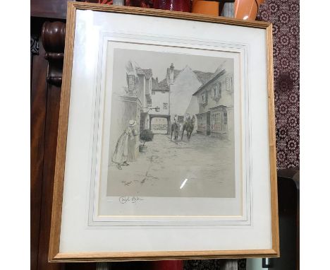 Cecil Aldin: signed limited edition [Fine Art Trade Guild] coloured print 'The Golden Cross Inn, Oxford' 