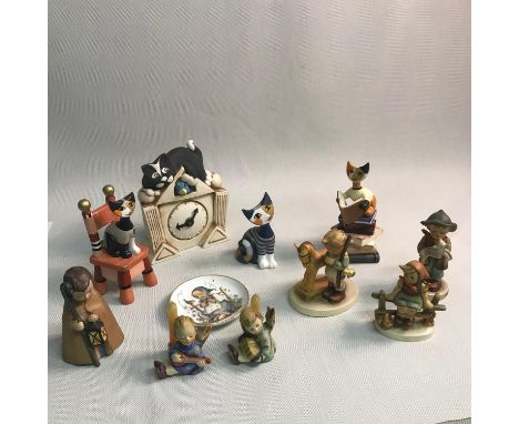 A Lot of Collectable Goebel Porcelain figures and cats, to include R. Wachtmeister cat figures. Together with a Scottish Dalt