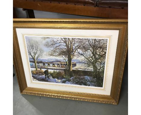 A McIntosh Patrick limited edition print. Titled 'Clearing the Spring Snows' Signed by the artist in pencil. Fitted with a gi