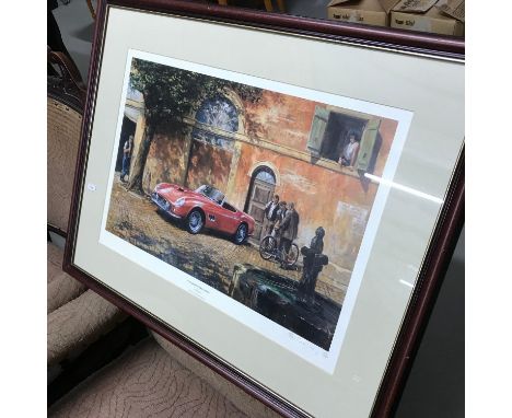 Alan Fearnley Limited Edition California Dreaming Print 400/850. 1959 Ferrari 250 California Scaglietti. 
