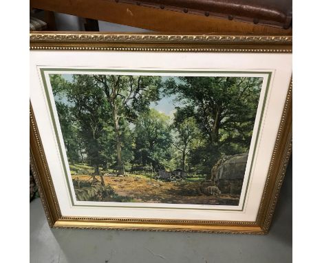 A McIntosh Patrick limited edition print. Titled 'Pitcur Den' Signed by the artist in pencil. Fitted with a gilt frame. 