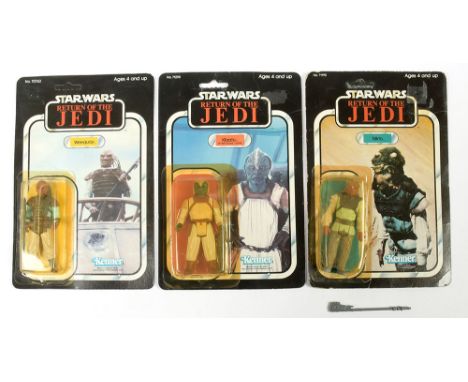 Kenner Star Wars vintage Return of the Jedi Weequay 3 3/4" figure, Mint complete, within Fair (cracked and yellow) bubble, up