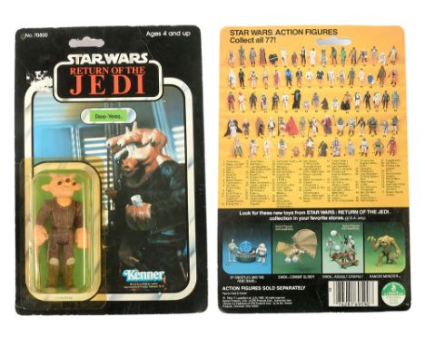 Kenner Star Wars vintage Return of the Jedi Ree-Yees 3 3/4" figure, Mint, within Excellent (yellow) bubble, upon Good (creasi