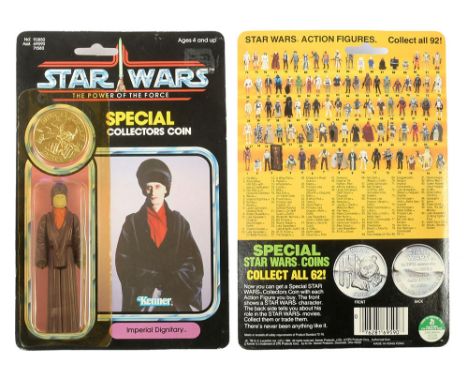 Kenner Star Wars vintage The Power of the Force 3 3/4" figure, Mint complete, within Fair (cracked and yellow) bubble, upon G