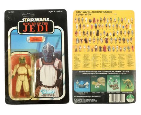 Kenner Star Wars vintage Return of the Jedi Klaatu Skiff Guard 3 3/4" figure, Mint, within Excellent (yellow) bubble, upon Go