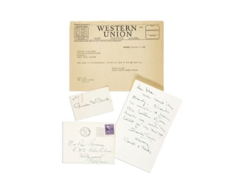 A Carole Lombard handwritten letter to Pandro BermanAutograph Letter Signed ('Carole &amp; Clark'), 1 p, 12mo, Los Angeles, D