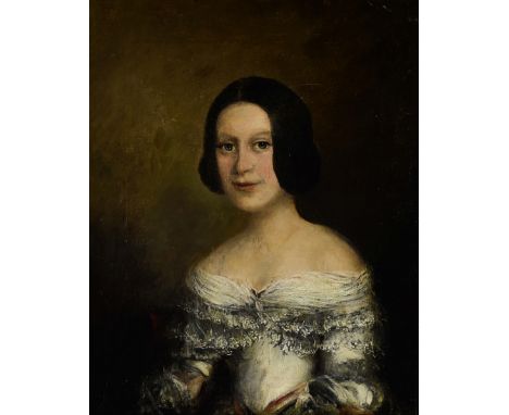 A Continental School portrait of a lady from the collection of Mitzi GaynorOil on canvas. Late 19th century/early 20th centur