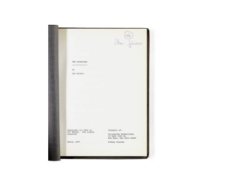 A screenplay of The ProducersEmbassy Pictures, 1968. Mimeographed manuscript, screenplay by Mel Brooks, 101 pp, dated March 1