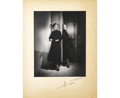 A Marlene Dietrich and daughter Maria portrait taken by Horst P. HorstSilver gelatin photograph of Marlene Dietrich and her d