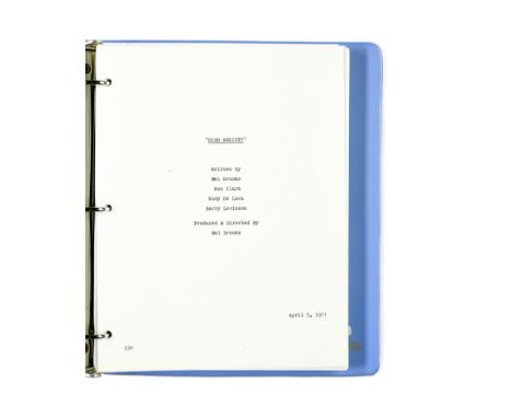 A High Anxiety screenplayTwentieth Century-Fox, 1977. Mimeographed manuscript, screenplay by Mel Brooks, Ron Clark, Rudy De L