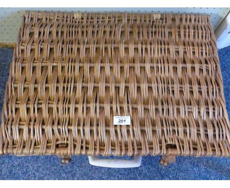 A Vintage Sirram wicker picnic basket.