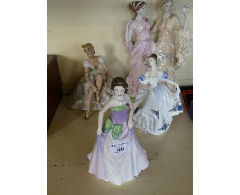 Four assorted ceramic figurines to include Wedgwood 'Peace and Friendship', Royal Doulton 'Jessica' etc.