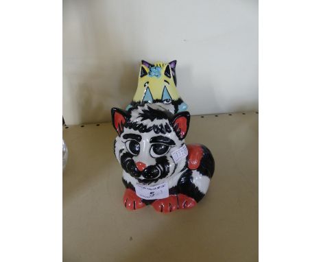 Three Lorna Bailey modern ceramic cats.