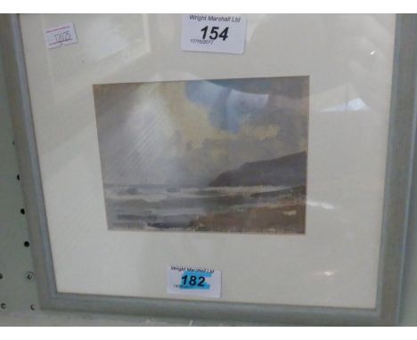 Henry Wilkinson - seascape, oil on canvas within a contemporary frame, together with Michael Wood - coastal landscape, oil on