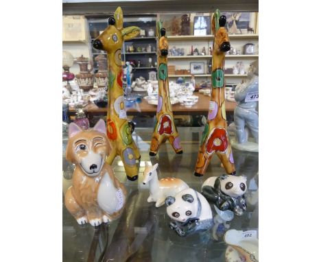 Seven assorted ceramic models of animals to include USSR and Beswick examples 