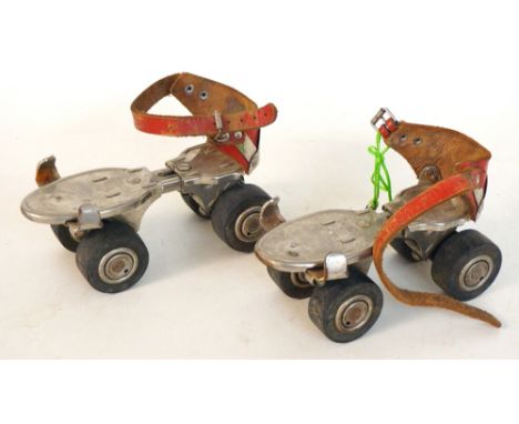 PAIR OF VINTAGE POLAR SOLO JUNIOR ROLLER SKATES
with adjustable size and spanner