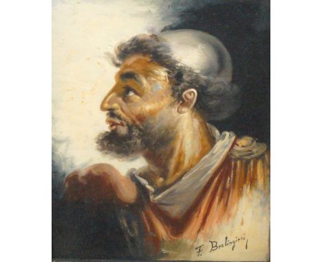 FRANCESCO BERLINGIERI
Portrait of a gentleman, oil on board, signed, 25cm x 36.5cm 