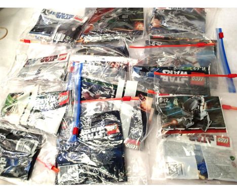 Fourteen assorted Lego Star Wars kits in bags, all have been built and disassembled, appears complete. P&amp;P Group 2 (£18+V