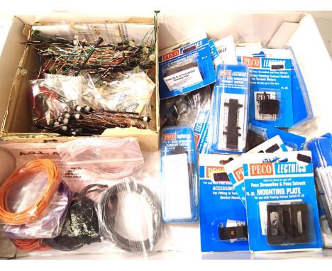 Quantity of OO scale electric lights, Peco switches/electrics, wire etc. P&amp;P Group 1 (£14+VAT for the first lot and £1+VA