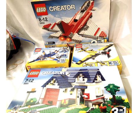 Four Lego creator sets 31008, 6745, 5891 and 5892, have been built and disassembled, contents appear complete.  P&amp;P Group