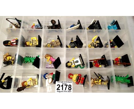 Box of twenty four assorted Lego mini figures. P&amp;P Group 2 (£18+VAT for the first lot and £3+VAT for subsequent lots) 