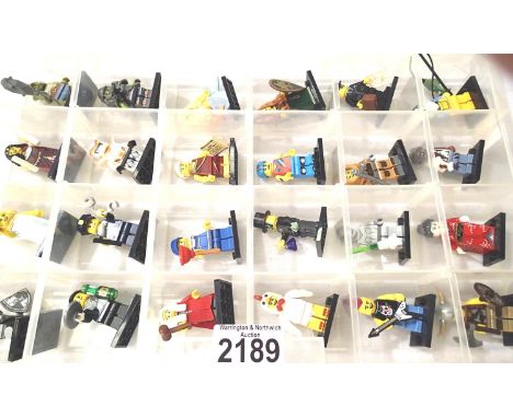 Box of twenty four assorted Lego mini figures. P&amp;P Group 2 (£18+VAT for the first lot and £3+VAT for subsequent lots) 