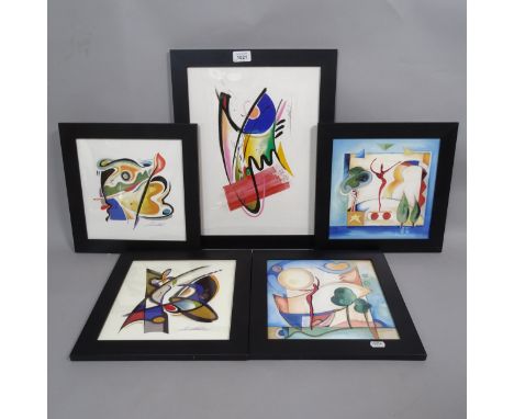 5 coloured prints 