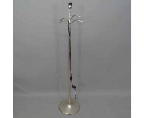 A Heathfield & Company modernist gilt-metal standard lamp, H156cm 