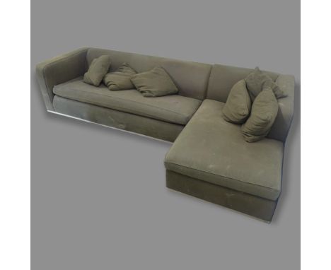 A B&B Italia Alpha sectional sofa by Antonio Citterio for Maxalto, overall 288 x 69 x 155cm, with maker's label, for re-uphol