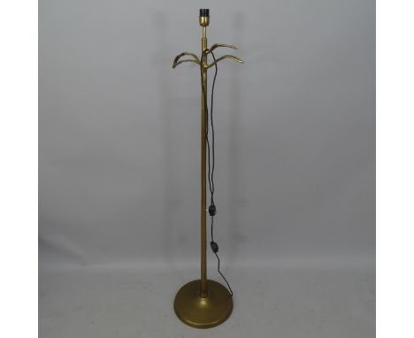 A Heathfield & Company modernist gilt-metal standard lamp, H156cm (WITH THE OPTION TO BUY THE FOLLOWING LOT) 