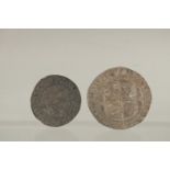 ELIZABETH I SHILLING F / F and AN ELIZABETH I S??? 1570 (2).