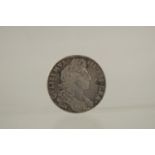 A WILLIAM III 1697 - 1760 OLD HEAD HALF CROWN V F.