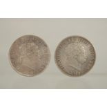 TWO GEORGE III SMALL HEAD HALF CROWN, 1818 & 1819 (2).