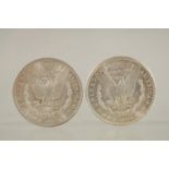 USA MORGAN DOLLARS 1884 & 1892. uncirculated (2).
