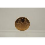 A LIBERTY BRITANNIA GOLD DOUBLE CROWN, 2014. 9CARAT GOLD 4 gms, boxed.