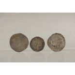 A JAMES I 1630 - 1625 SECOND BUST SHILLING G / F. AN EDWARD III PRE TREATY GROAT, 1565 F. and