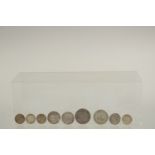 GEORGE V THREE SILVER PENNIES 1917 - 1920 EDWARD 1272 - 1307 PENNY, GEORGE II SIXPENCE 1757,