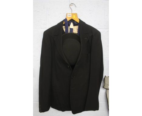 Vintage bowler hat, waistcoat, trousers and braces (set)