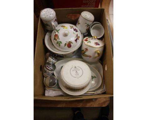 A box of Royal Worcester 'Evesham' china