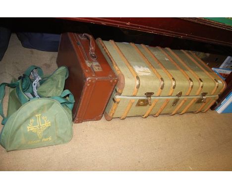 A travel trunk and suitcase