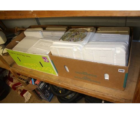 A shelf of decorative plates