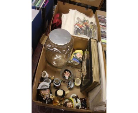 Two boxes of miscellaneous, vintage advertisements etc.