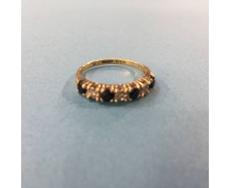 A 9ct gold sapphire and diamond ring