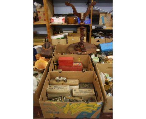 Three boxes of vintage toys etc.