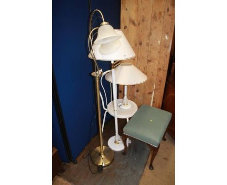 Two standard lamps, table lamp etc.