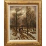 Thomassin, DésiréJäger mit ihren Hunden im Winterwald(Wien 1858-1933 München) Öl/Lwd. Links unten