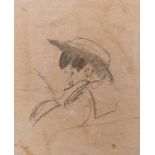 Zille, HeinrichFigurenstudie eines jungen Geigenspielers(Radeburg 1858-1929 Berlin) Kohlestift,
