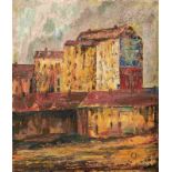 Herrmann, CurtGroßstadthäuser(Erlangen 1854-1929 Berlin) Öl/Lwd. Rechts unten monogrammiert "C.H".