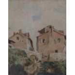 Häuser in Anticoli CorradoWohl deutscher Monogrammist, um 1850Aquarell. Links unten undeutlich
