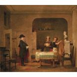 Dyck, Hermann vonHeimkehr des Bürgermeisters(Würzburg 1812-1874 München) Öl/Karton, auf Lwd.